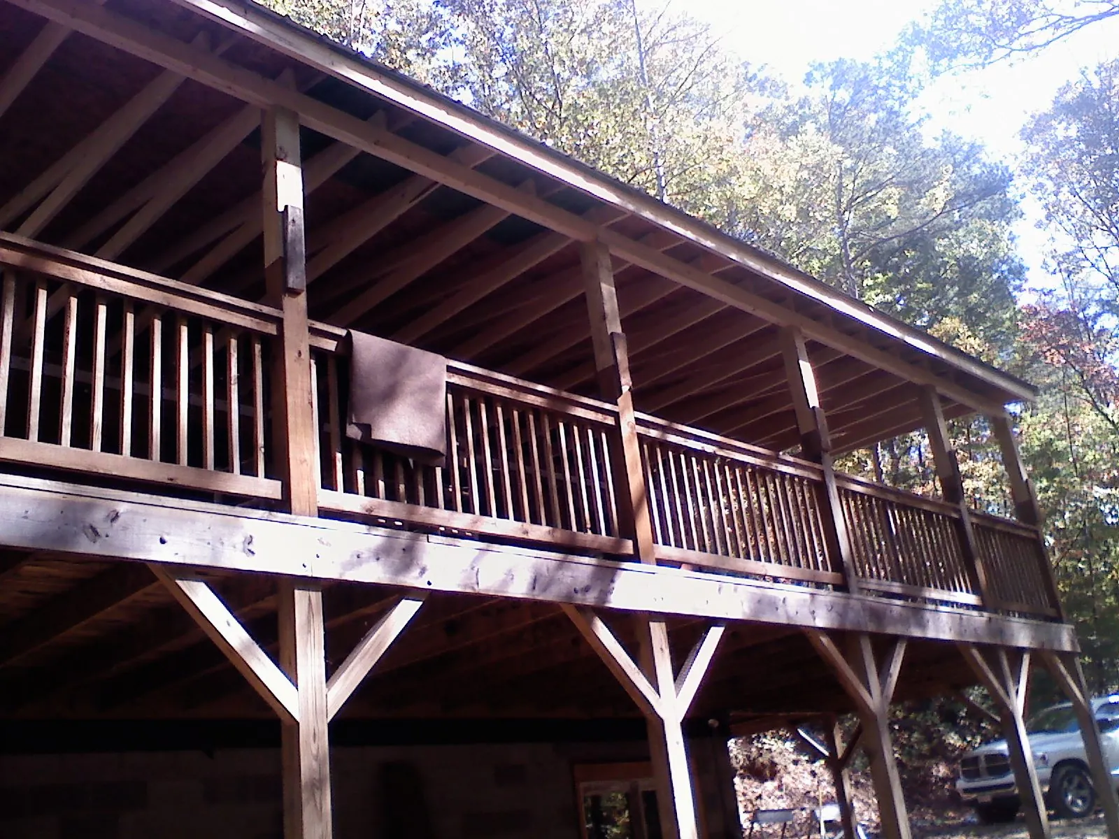 Timber framing under a new elevated porch and deck — Roof Leak Repair in Black Earth by Roofing Brothers